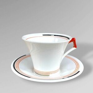 Royal Vale Colclough Art Deco Bone China Tea Cup and Saucer Set 1930s England